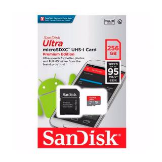 

SanDisk 256GB microSDXC C10 UHS-I R95MB/s Ultra + SD