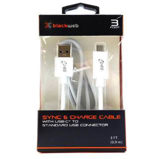 

BLACKWEB Bwa17wi034 USB-C To USB 3.0 Cable 3ft White