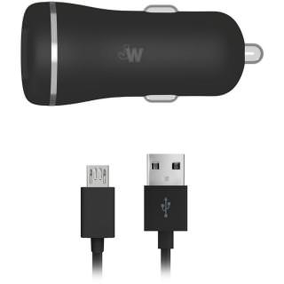 

JUST WIRELESS Micro USB Car Charger 5ft Tangle Free Cable Black