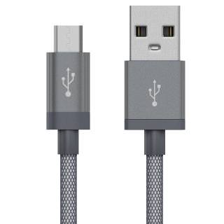 

JUST WIRELESS microUSB 5- Mesh Cable Grey