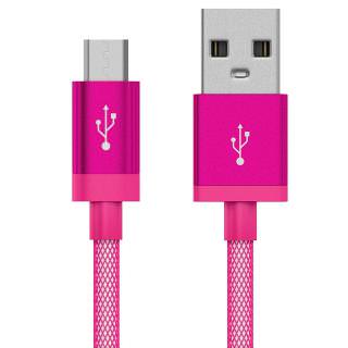 

JUST WIRELESS microUSB 5- Mesh Cable Pink