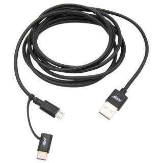 

MOBILESPEC 6 Lightning USB-C and Micro USB Multi-Use Cable Black (BULK)