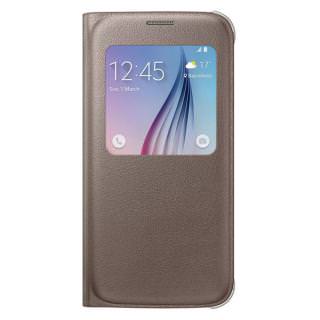 

Samsung S-view Flip Cover Case for Galaxy S6 Gold