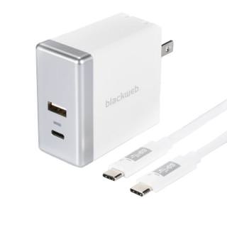

BLACKWEB 5.4a Dual Port Wall Charger W/ Usb-c Cable White