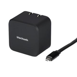 

BLACKWEB Bwa17wi057 3.1a Dual Port Wall Charger W/4ft Flat Micro Usb Cable Black