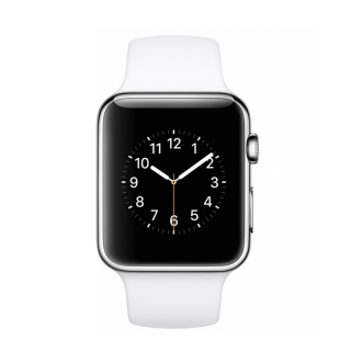 

Apple Watch 38mm Stailnless Steel Case with White Sport Band (MJ302)
