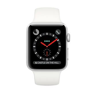 

Apple Watch Series 3 GPS + Cellular 38mm Stainless Steel w. Soft White Sport B. (MQJV2)