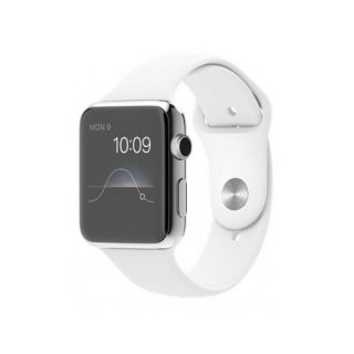 

Apple 42mm Stainless Steel Case with White Sport Band (MJ3V2)