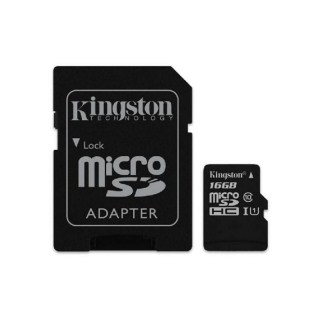 

KINGSTON 16GB microSDHC C10 UHS-I R45/W10MB/s + SD адаптер