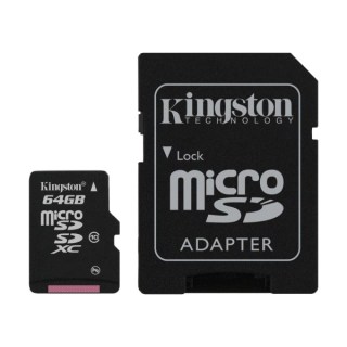 

KINGSTON 64GB microSDXC C10 UHS-I R45/W10MB/s + SD адаптер